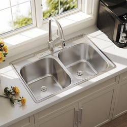 Blenzia Drop-in Double Bowl Kitchen Sink
