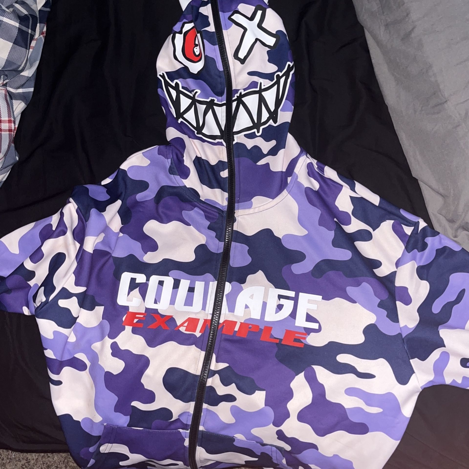 Purple and white mixed hoodie