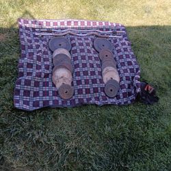 170 Lbs. Steel Weights 2 Curl Bars