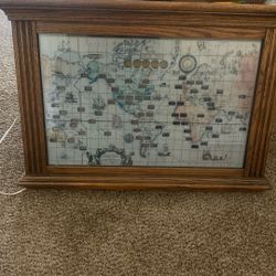 Antique World Map Clock