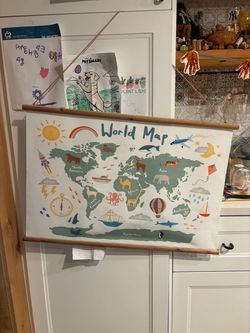Kids World Map Wall Hanging Poster