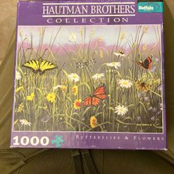 Puzzle - butterfly and flowers