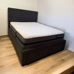 Upholstery Queen Size Bed- 4 Drawers - Mattress 
