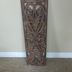 Hand-carved Wall Panel With Ananthus Leaves And Floral Design 