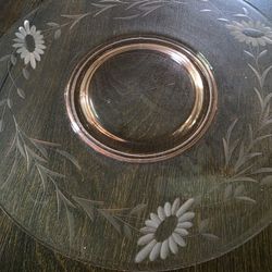 Pink Depression Glass Platter 121/2 Inches