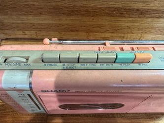 Vintage bubblegum pink Sharp cassette/radio