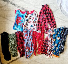 12 Kids Set Boys Kids Winter Pajamas Size 6/7