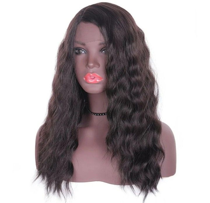 Dark Brown Side Part Wavy Lace Front Wig