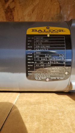 Baldor motor vm3120 1 1/2 horsepower