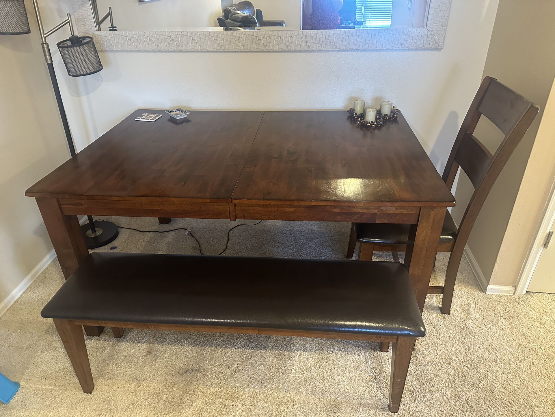 Expandable Dining Table With Bench