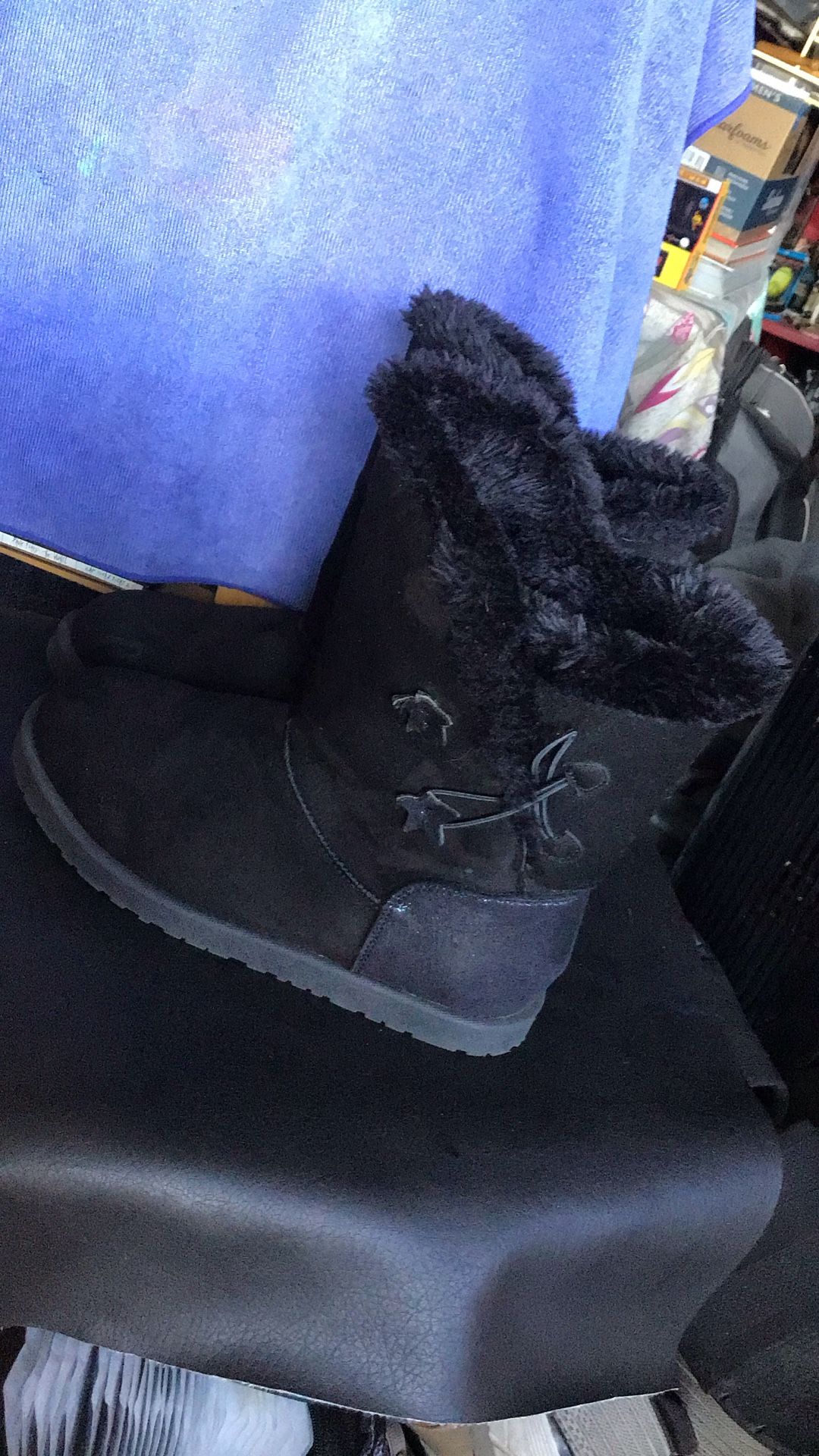 So Elena Star Girls Faux-fur- Winter Boots Size 5