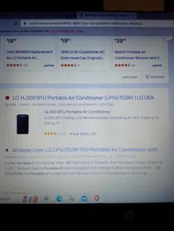 LG Portable Air Conditioner 14,000 BTUs