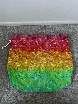 Rainbow Bubble Pattern Drawstring Bag