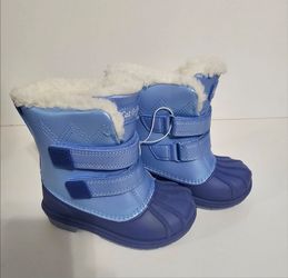 Boys blue Frankie waterproof Thermolite Faux Fur winter boots-Cat & Jack, size 8 NEW