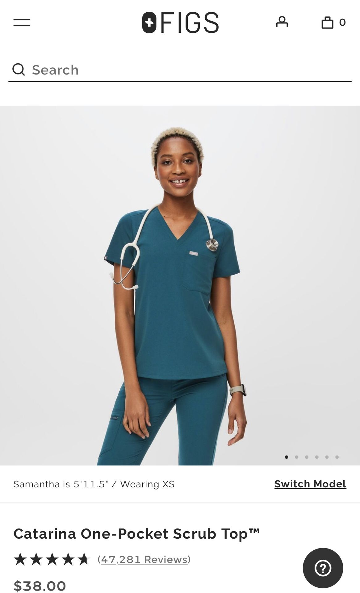 Figs Women’s Caribbean Blue Scrub Top & Pants