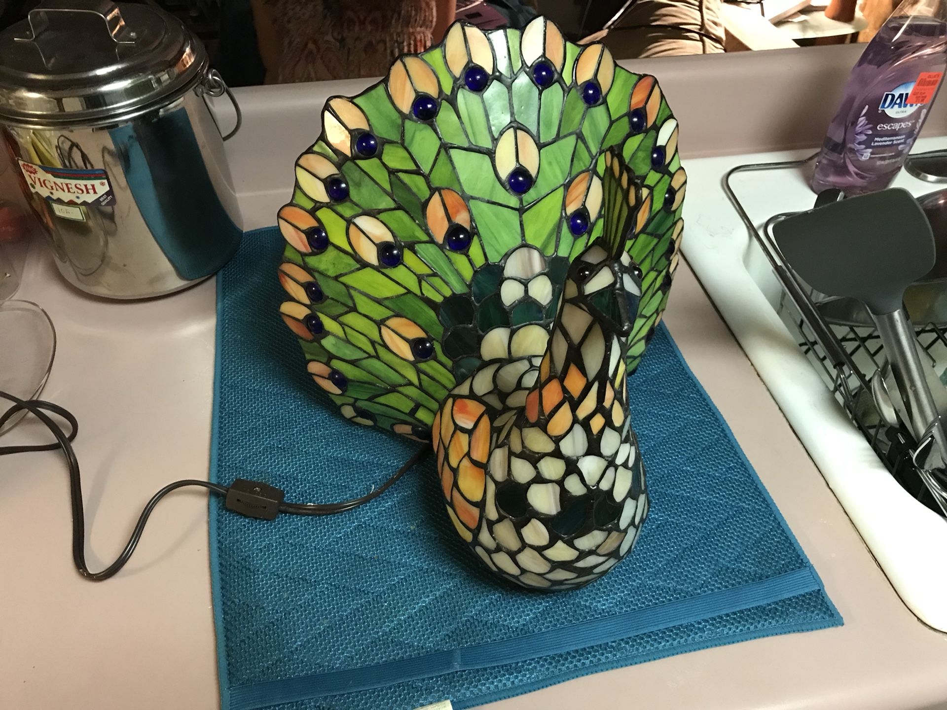 Stain glass peacock
