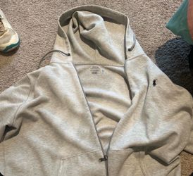 polo zip up grey size xl