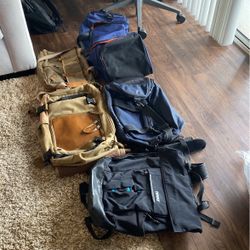 2 Duffle Bags, 2 Backpacks, 1 Sling Bag