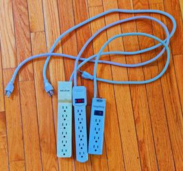 Lot of 3 Surge Protector Power Strips