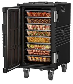 Catering Food Warmers with Casters
304 Stainless Steel Latch, Insulated Food Carrier for 8 Full-Size Pans(NOT INCLUDED), Food Warmer Hot Boxes for Cat