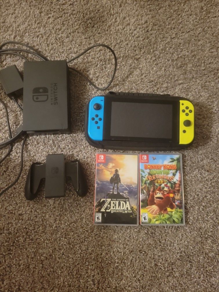 Original Nintendo Switch With Dock And Games 