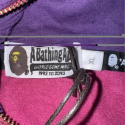 2024 BAPE  Camo Double Shark Hoodie Purple Gold (XL Fits Like L) BRAND NEW W/tag