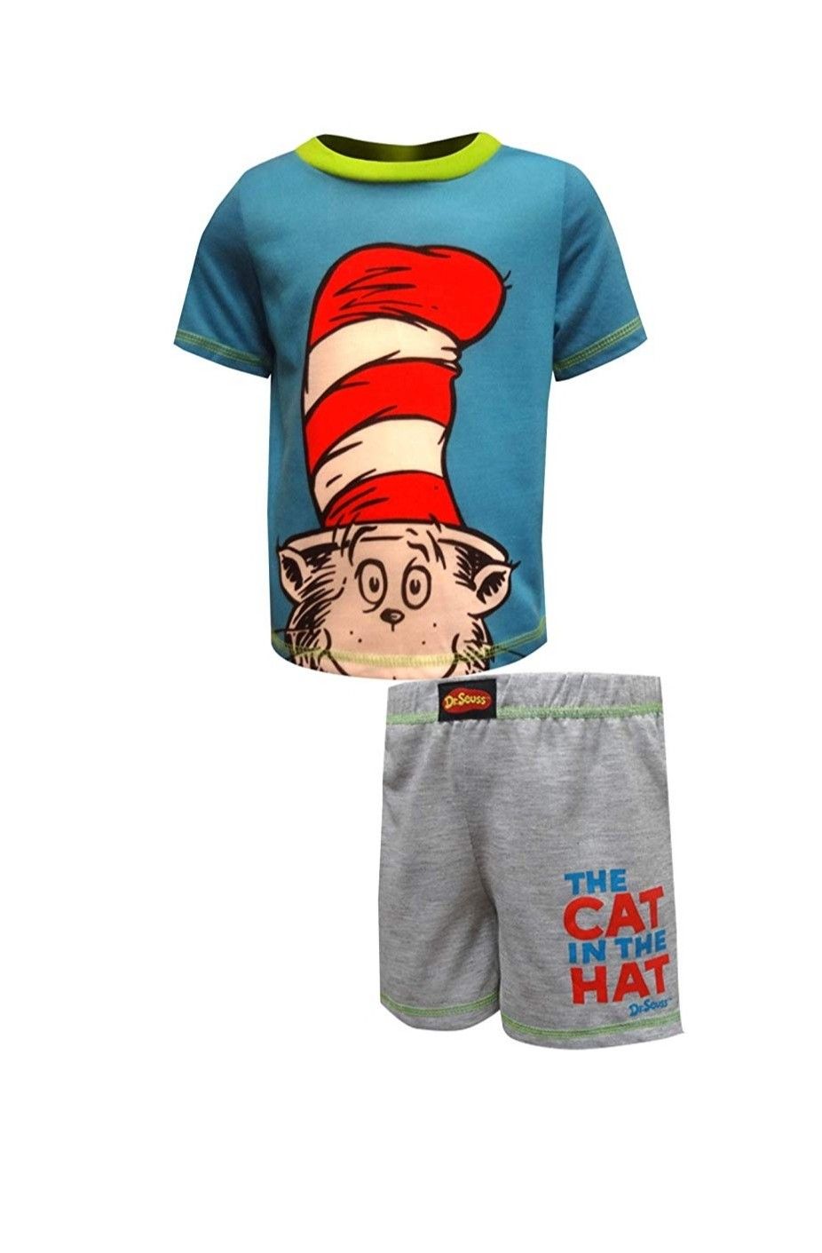 Dr Seuss Little Boys' Toddler Cat in The Hat Printed Two-Piece Sleep Set Blue