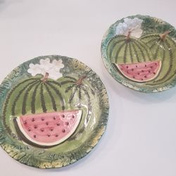 Watermelon Saucer Plate & Matching Bowl🍉
