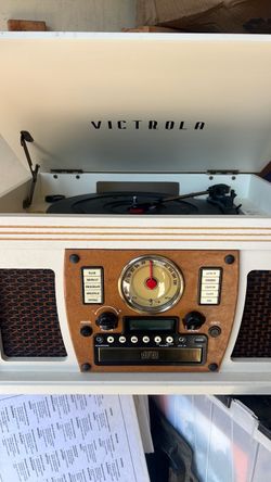 Victrola record and music system.
