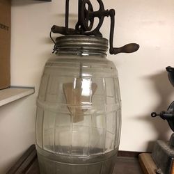 Antique Butter Churn - w/ Large Glass Jar