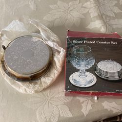Silver Plate Coaster Set