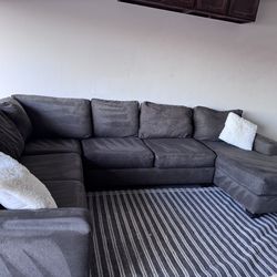 Gray sectional sofa couch sala