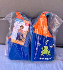 SwimSchool Kids Swim Trainer Vests for Toddlers Ages 2-6 - Boys/Girls - Multiple Colors/Styles - Learn to Swim Floaties