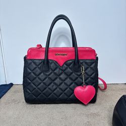 Hot pink & black Betsey Johnson purse