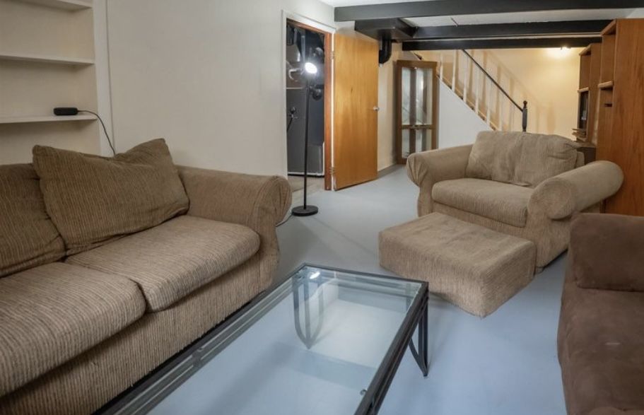 Love seat and oversized couch with ottoman