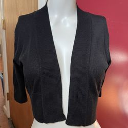cotton on black cardigan cropped 3/4 sleeve