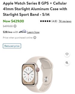 APPLE WATCH SERIES 8 41MM STARLIGHT GPS + CELLULAR