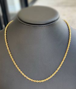 Jewelry 10k solid yellow gold Rope necklace chain 20.00" 3.00mm width