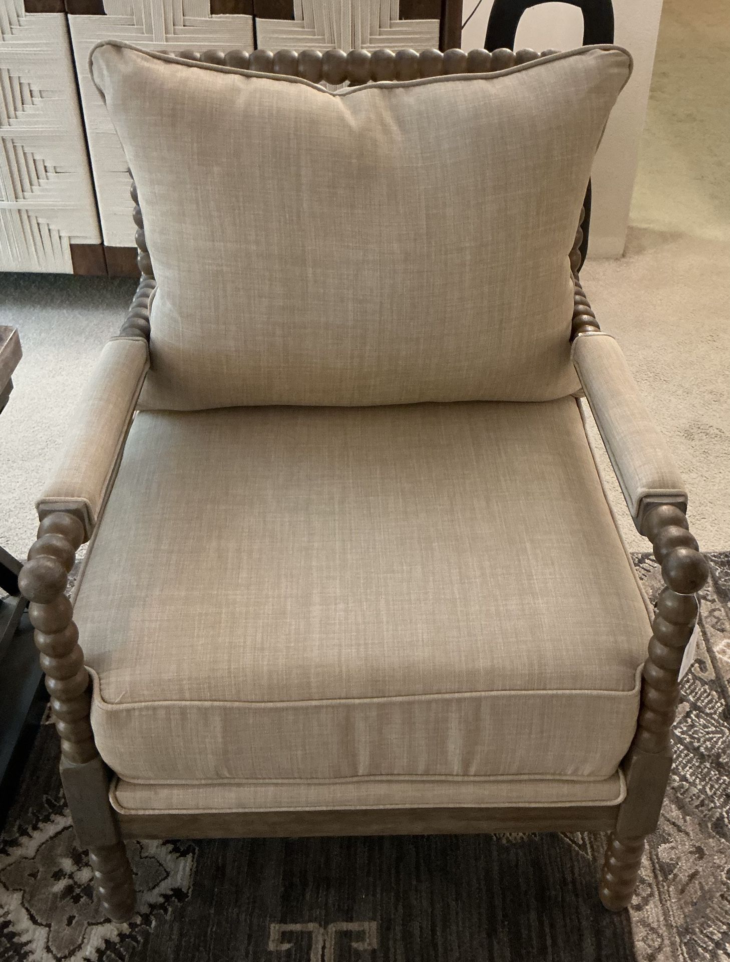 Contemporary Beige Accent Chair