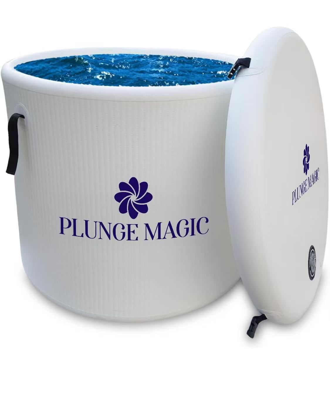 Cold Plunge Tub Inflatable Ice Bath Tub With Cover, Compatible with Chiller, Easy Drainage, Insulated, Large Size | 39.4" × 39.4" ×35.4" H