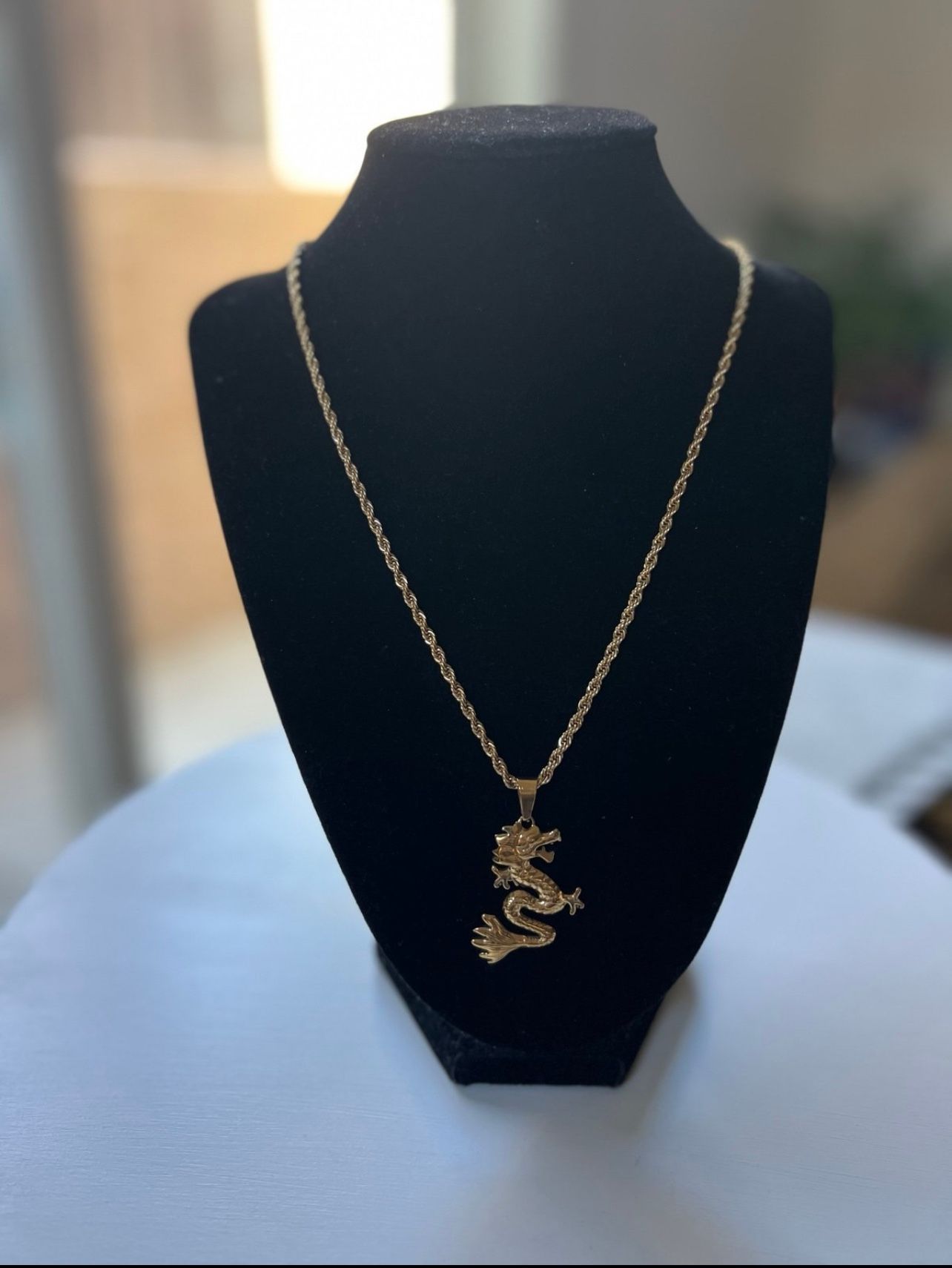 18k Gold Plated Dragon Necklace - Brand New