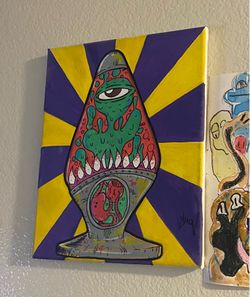 Hand drawn spooky lava lamp
