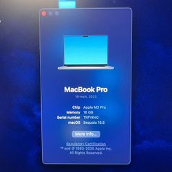 MacBook Pro 16" 2023 (M2 Pro) (A2780) 12-Core CPU 19-Core GPU 16GB 1TB Space Gray