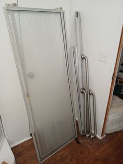 Sliding Shower door and hand bar