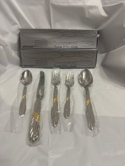 Mikasa Corda D’Oro Gold Cipullo 70pc Flatware Set Service for 14 NEW NOS Japan
