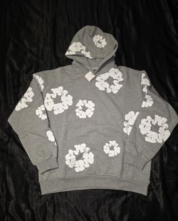 Denim Tears The Cotton Wreath Hoodie, Gray, Sizes S, M, & L