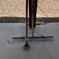 Rock rake, and hoe