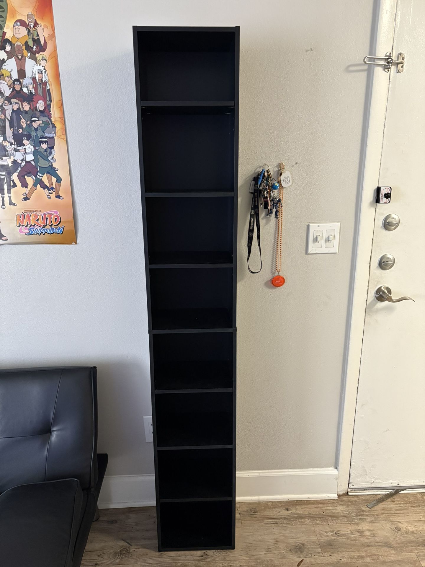 Tall Black 8-Cube Bookshelf