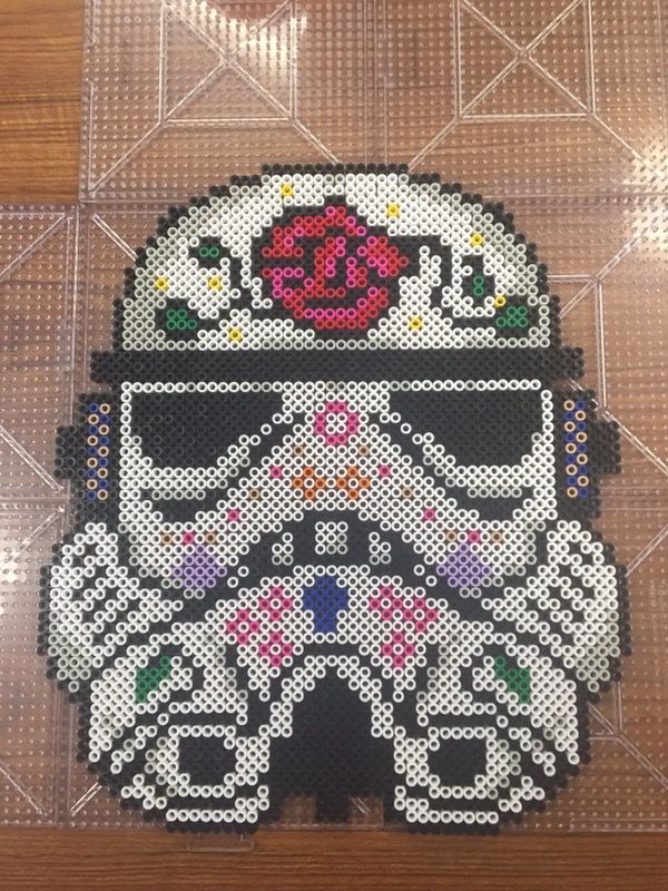 Stormtrooper Sugar Skull Perler Bead