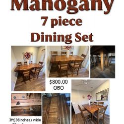 Mahogany Seven Piece Dining Set